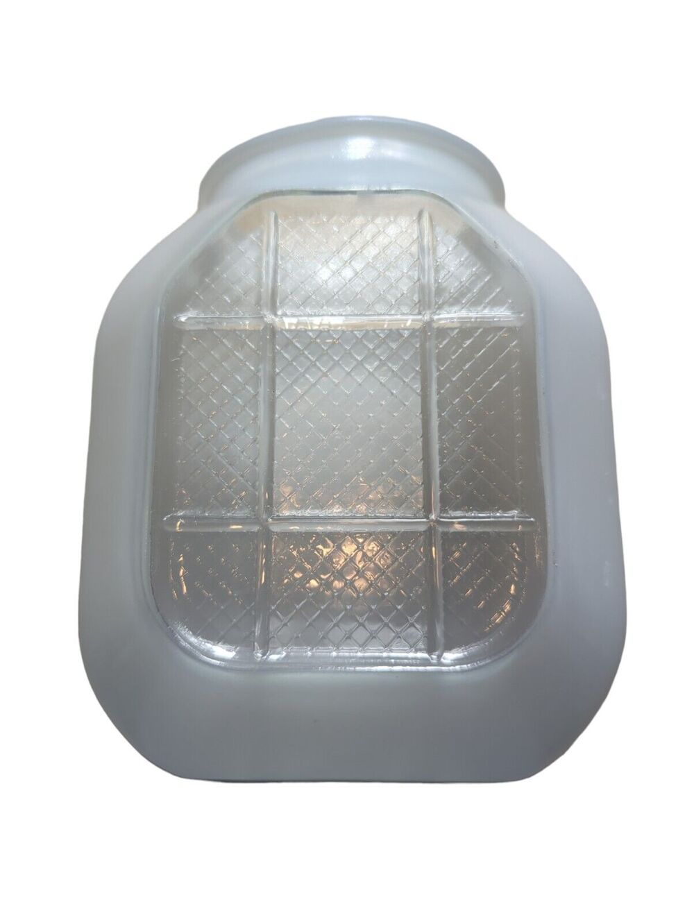 Vintage Art Deco Light Fixture Kitchen, Bath , Hallway Milk & Clear Glass Globe